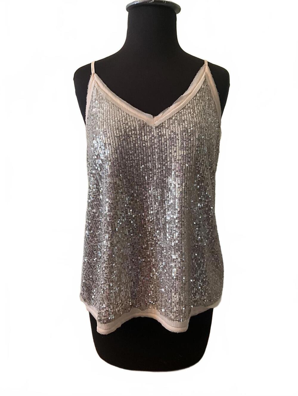 Sequin Beige Camisole Top
